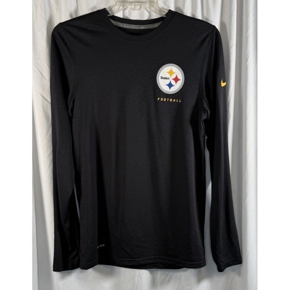 Nike Dri-FIT Pittsburgh Steelers Long Sleeve Shirt Black NFL Onfield S‎ 84-33 - Picture 9 of 11